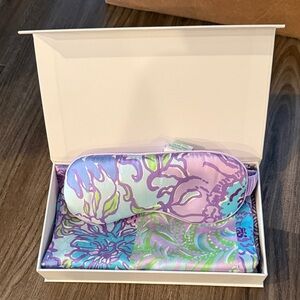 New Floral Pastel Satin Sleep Mask & Pillow Case Set